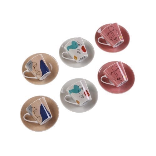 SET 6 TAZAS CAFE VERSA CLOE C/PLATOS